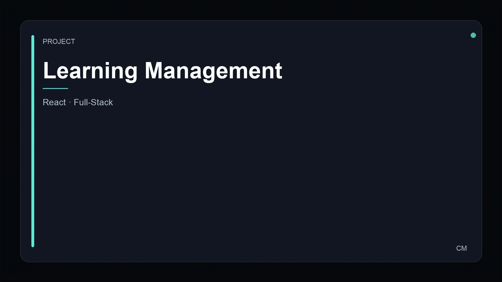 Learning Management System